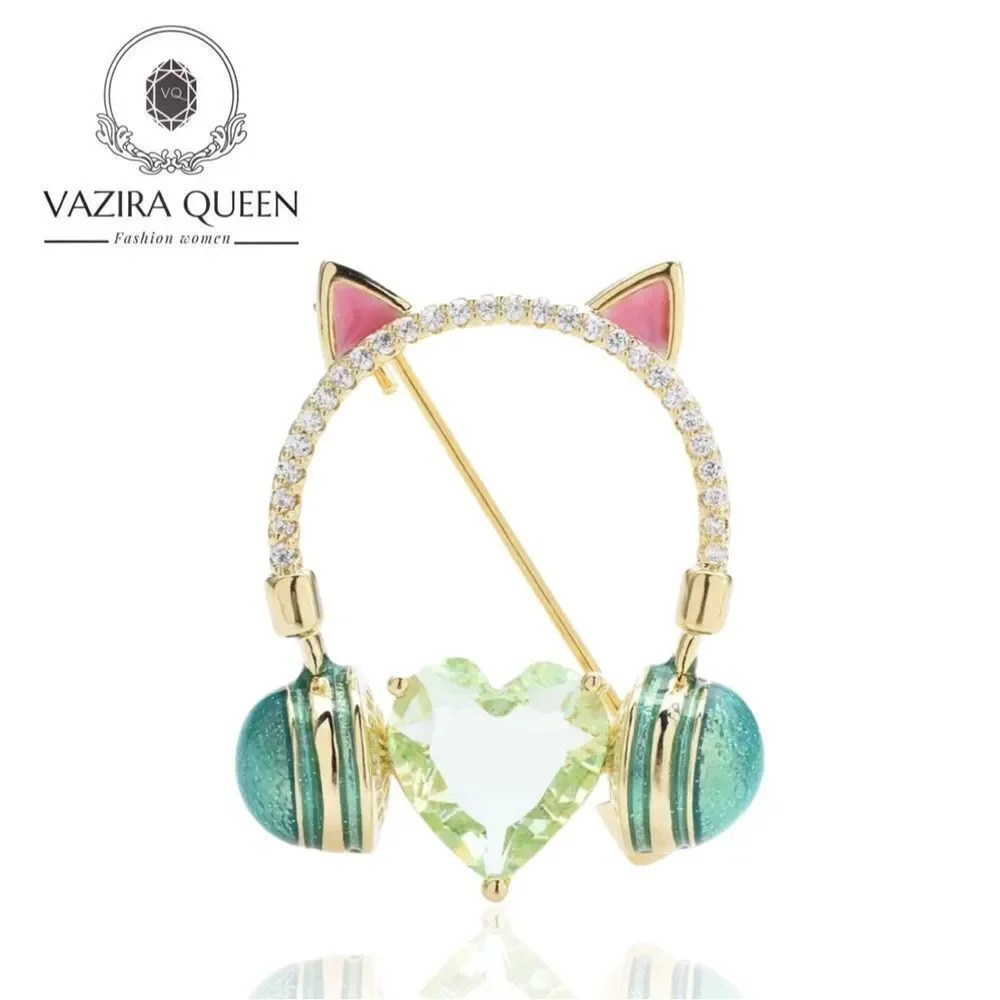 VQ Headphones Brooch